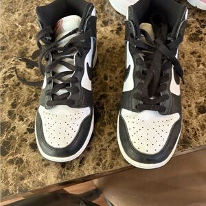 Black and White High-Top Nike Sneakers